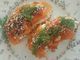 Lemon-cured salmon with whipped cream cheese and "everything"